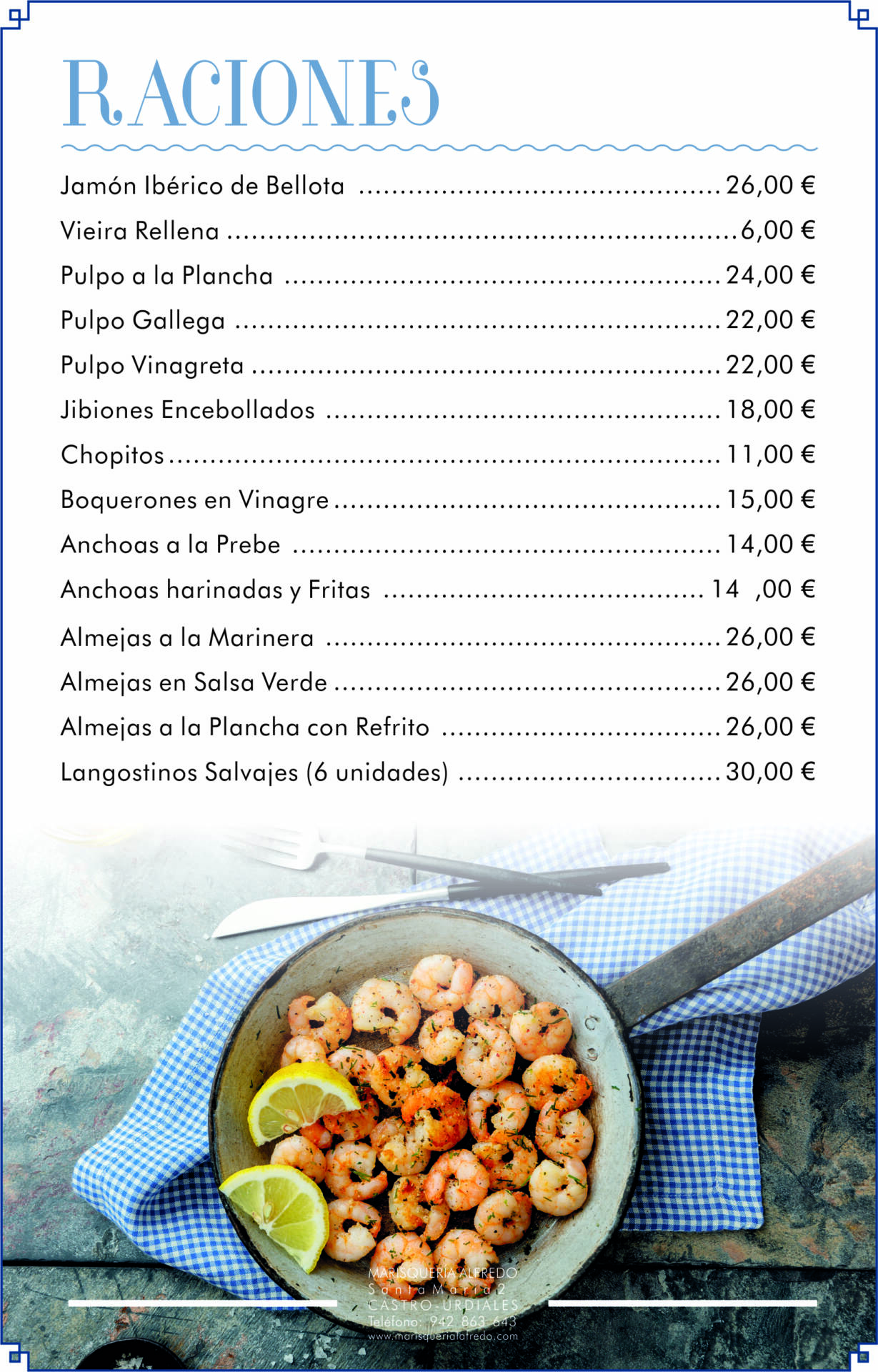 marisqueria alfredo raciones